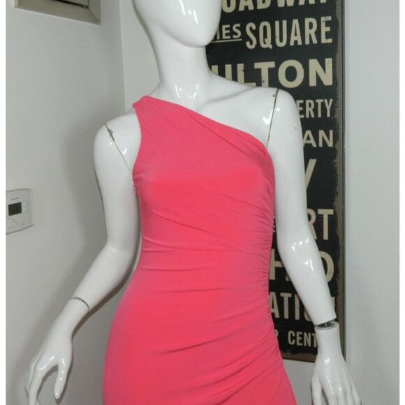 Cache Dress Size 4 Pink Side Beaded Rouched Vintage 90s Y2K Womens - Picture 3 of 13